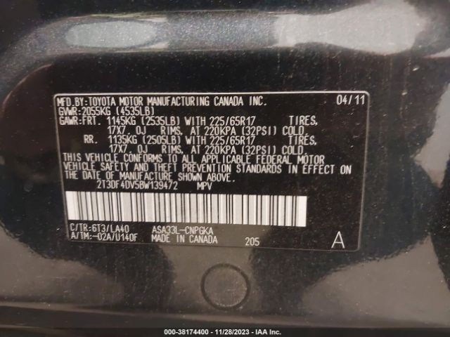 Photo 8 VIN: 2T3DF4DV5BW139472 - TOYOTA RAV4 