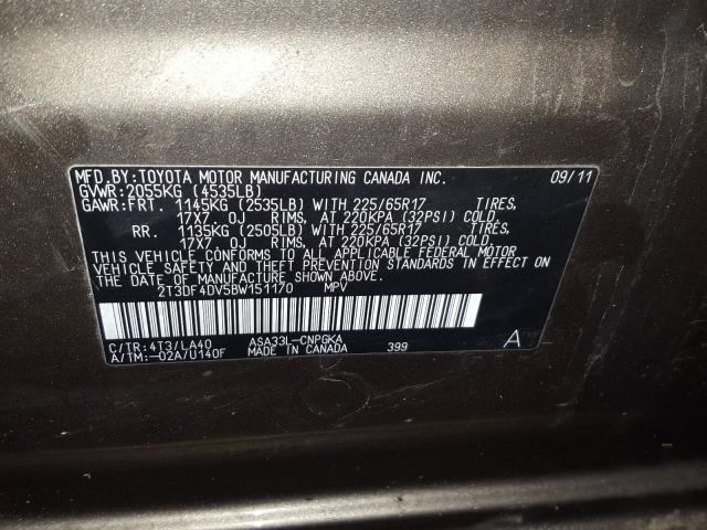 Photo 9 VIN: 2T3DF4DV5BW151170 - TOYOTA RAV4 LIMIT 