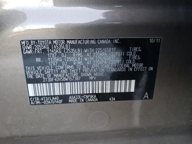 Photo 9 VIN: 2T3DF4DV5BW157387 - TOYOTA RAV4 LIMIT 