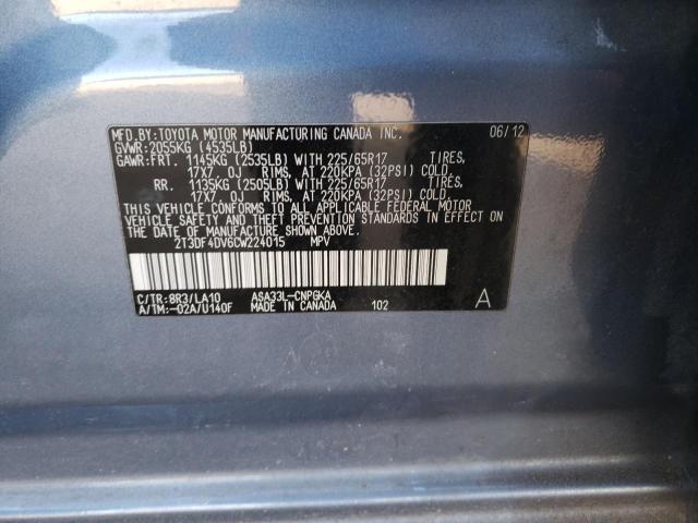 Photo 9 VIN: 2T3DF4DV6CW224015 - TOYOTA RAV4 LIMIT 