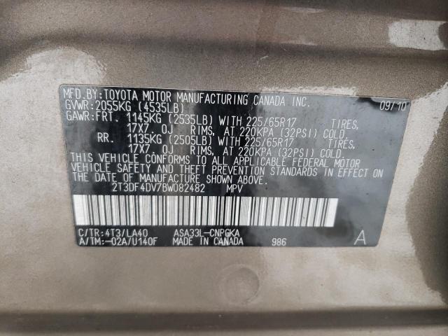 Photo 12 VIN: 2T3DF4DV7BW082482 - TOYOTA RAV4 LIMIT 