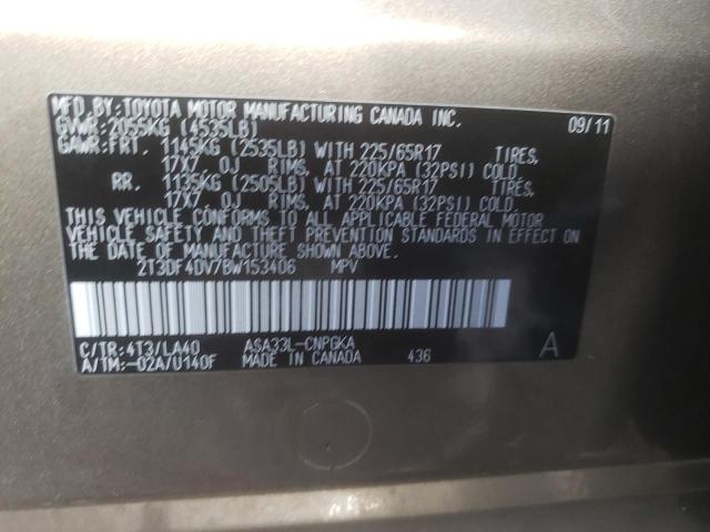 Photo 9 VIN: 2T3DF4DV7BW153406 - TOYOTA RAV4 LIMIT 