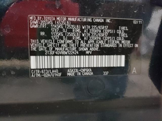 Photo 9 VIN: 2T3DF4DV8BW122424 - TOYOTA RAV4 LIMIT 