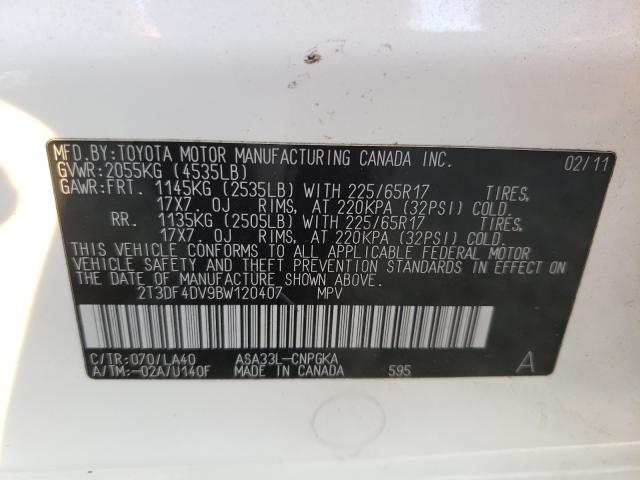 Photo 9 VIN: 2T3DF4DV9BW120407 - TOYOTA RAV4 LIMIT 