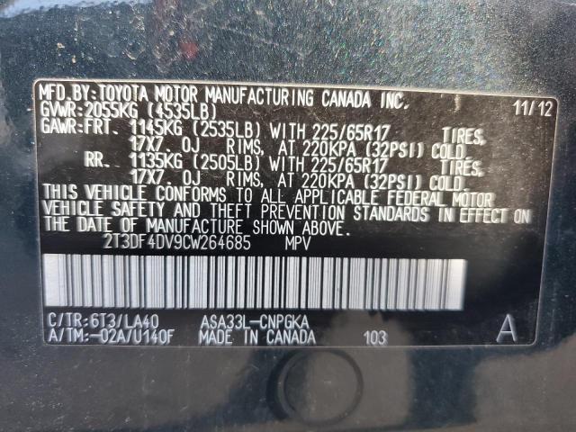 Photo 11 VIN: 2T3DF4DV9CW264685 - TOYOTA RAV4 