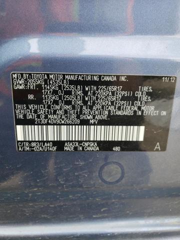 Photo 12 VIN: 2T3DF4DV9CW266209 - TOYOTA RAV4 LIMIT 