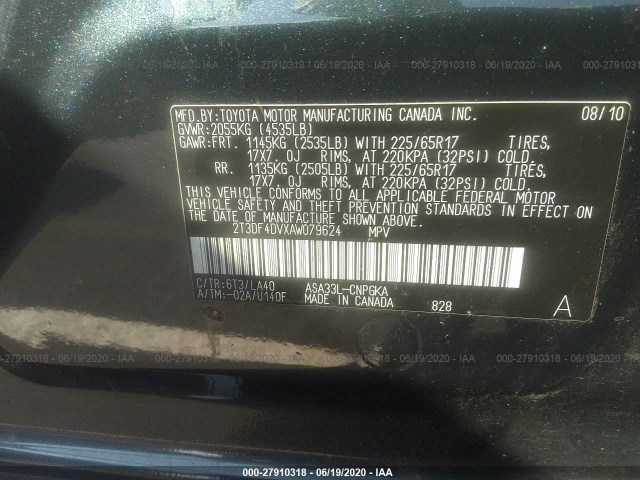 Photo 8 VIN: 2T3DF4DVXAW079624 - TOYOTA RAV4 