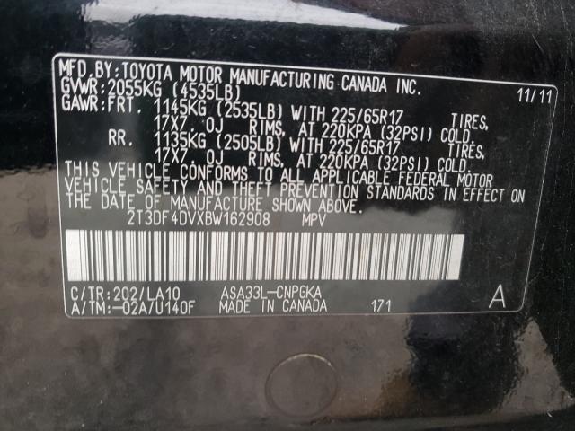 Photo 9 VIN: 2T3DF4DVXBW162908 - TOYOTA RAV4 LIMIT 