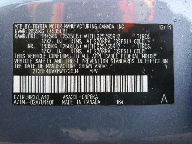 Photo 12 VIN: 2T3DF4DVXBW173634 - TOYOTA RAV4 LIMIT 