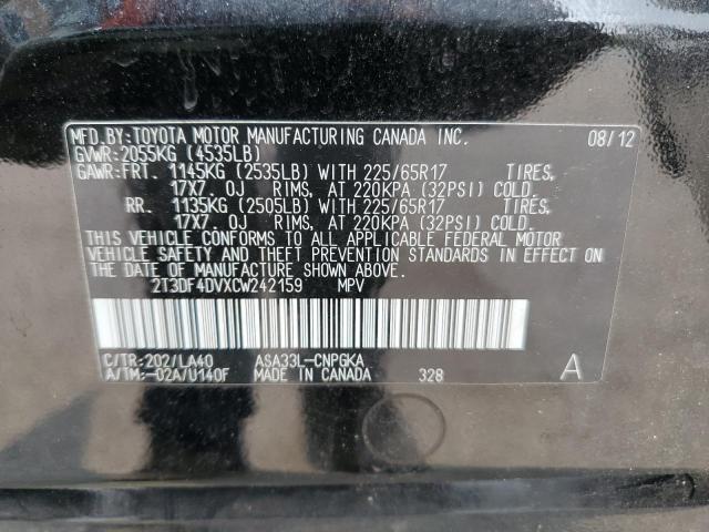 Photo 12 VIN: 2T3DF4DVXCW242159 - TOYOTA RAV4 LIMIT 