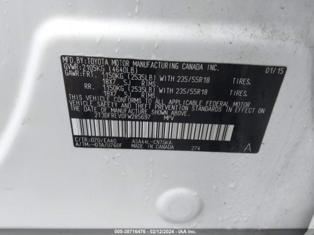 Photo 8 VIN: 2T3DFREV0FW285697 - TOYOTA RAV4 