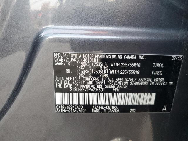 Photo 12 VIN: 2T3DFREV0FW294531 - TOYOTA RAV4 LIMIT 