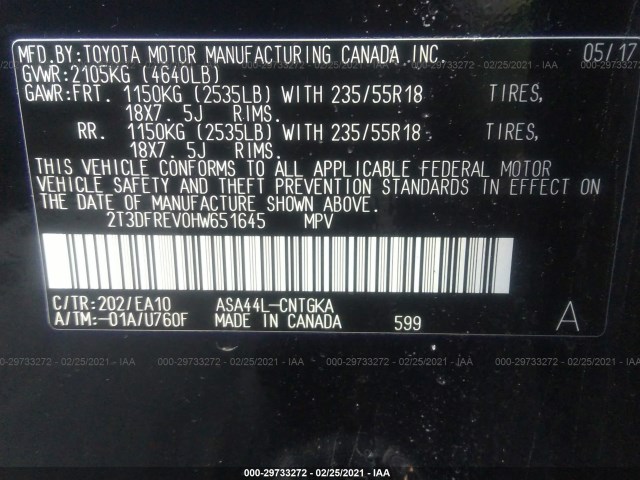 Photo 8 VIN: 2T3DFREV0HW651645 - TOYOTA RAV4 