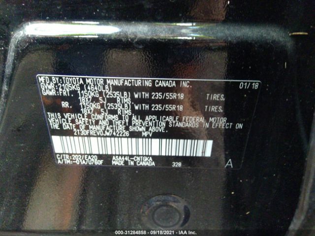 Photo 8 VIN: 2T3DFREV0JW742226 - TOYOTA RAV4 