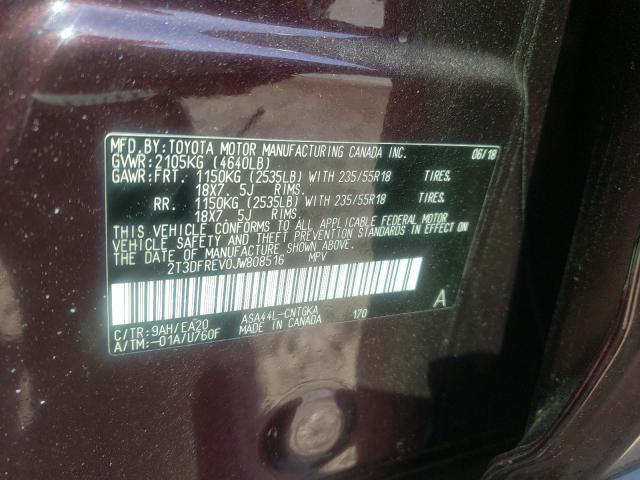 Photo 9 VIN: 2T3DFREV0JW808516 - TOYOTA RAV4 LIMIT 