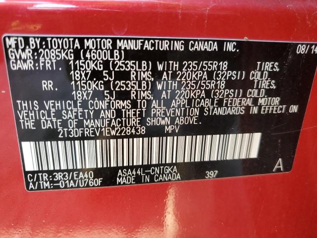 Photo 11 VIN: 2T3DFREV1EW228438 - TOYOTA RAV4 LIMIT 