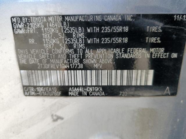 Photo 12 VIN: 2T3DFREV1GW417738 - TOYOTA RAV4 LIMIT 