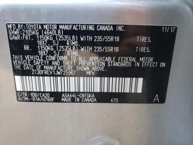 Photo 9 VIN: 2T3DFREV1JW725967 - TOYOTA RAV4 LIMIT 