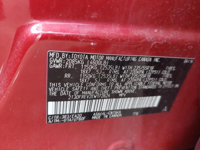 Photo 11 VIN: 2T3DFREV2EW172624 - TOYOTA RAV4 LIMIT 