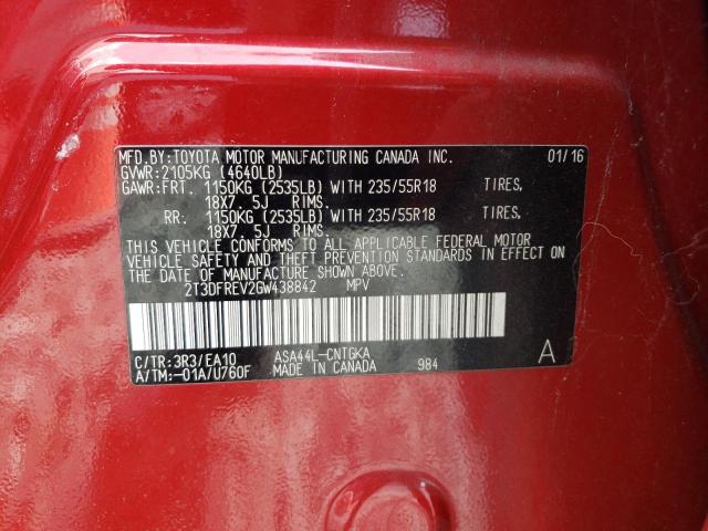 Photo 11 VIN: 2T3DFREV2GW438842 - TOYOTA RAV4 LIMIT 