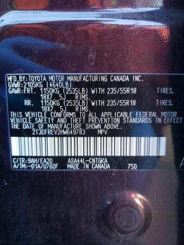 Photo 9 VIN: 2T3DFREV2HW649783 - TOYOTA RAV4 LIMIT 