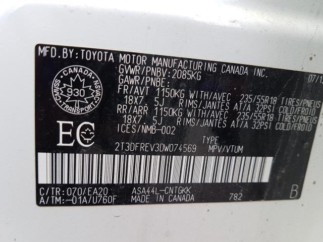 Photo 8 VIN: 2T3DFREV3DW074569 - TOYOTA RAV4 LIMIT 