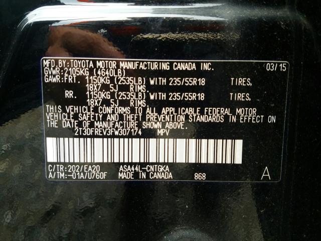 Photo 9 VIN: 2T3DFREV3FW307174 - TOYOTA RAV4 LIMIT 