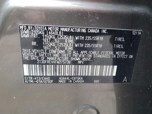 Photo 12 VIN: 2T3DFREV4FW275738 - TOYOTA RAV4 LIMIT 