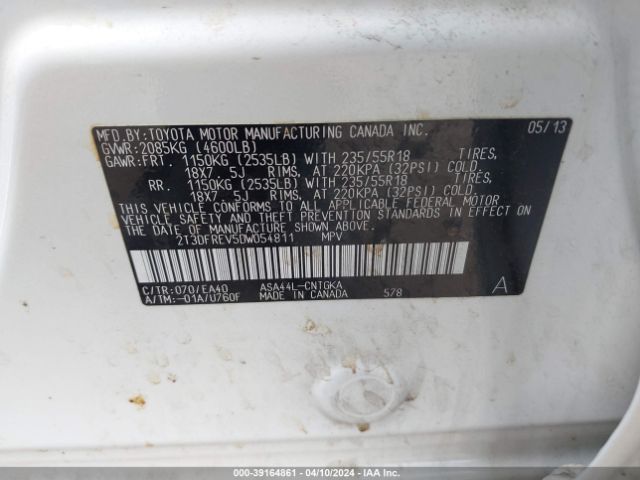 Photo 8 VIN: 2T3DFREV5DW054811 - TOYOTA RAV4 