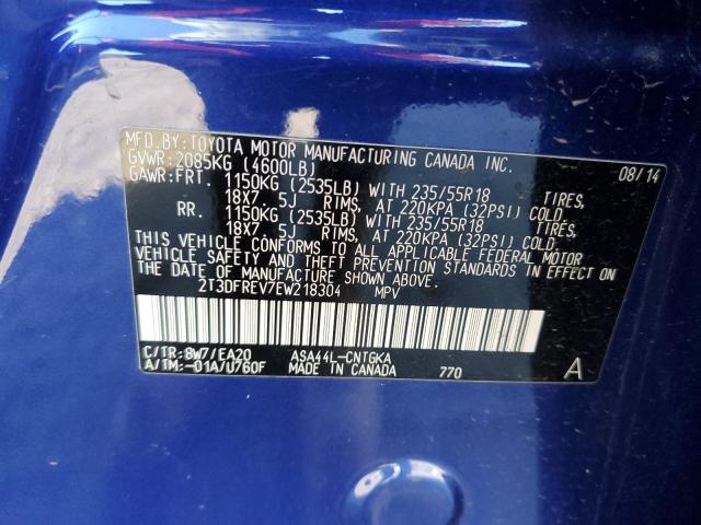 Photo 13 VIN: 2T3DFREV7EW218304 - TOYOTA RAV4 LIMIT 