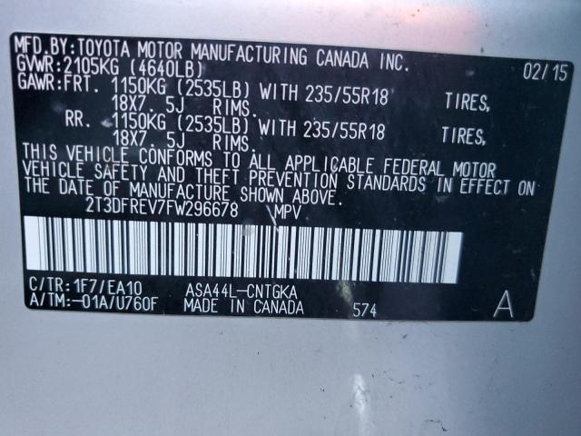 Photo 12 VIN: 2T3DFREV7FW296678 - TOYOTA RAV4 LIMIT 