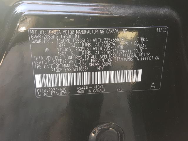 Photo 9 VIN: 2T3DFREV8DW116864 - TOYOTA RAV4 LIMIT 