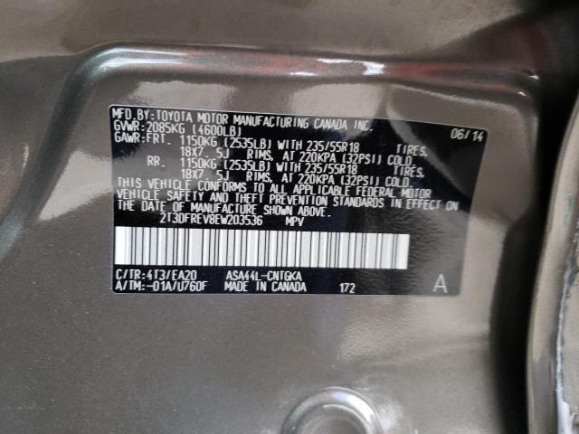 Photo 9 VIN: 2T3DFREV8EW203536 - TOYOTA RAV4 LIMIT 