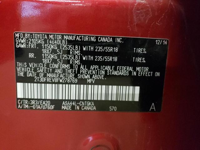 Photo 12 VIN: 2T3DFREV8FW278769 - TOYOTA RAV4 LIMIT 