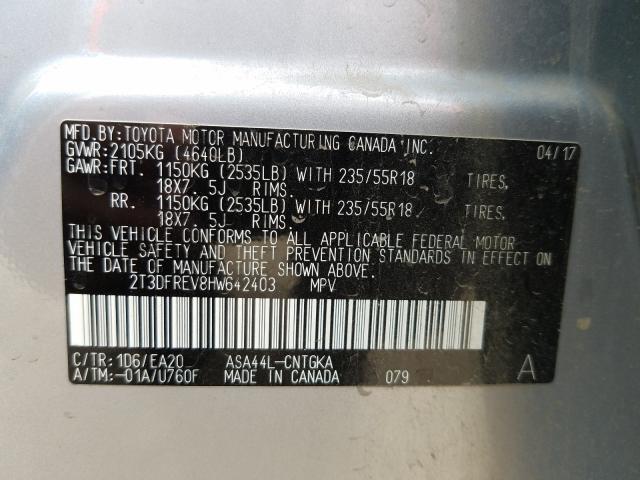 Photo 9 VIN: 2T3DFREV8HW642403 - TOYOTA RAV4 LIMIT 