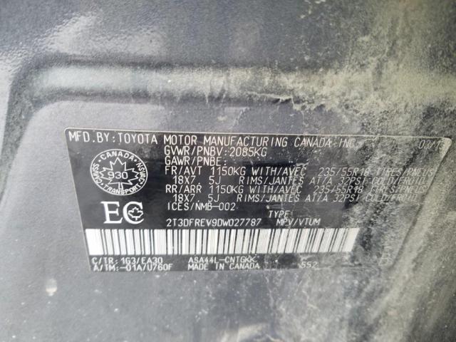 Photo 8 VIN: 2T3DFREV9DW027787 - TOYOTA RAV4 LIMIT 