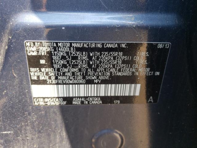 Photo 9 VIN: 2T3DFREV9DW080960 - TOYOTA RAV4 LIMIT 