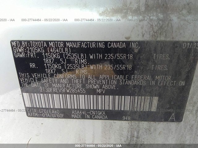 Photo 8 VIN: 2T3DFREV9FW285455 - TOYOTA RAV4 