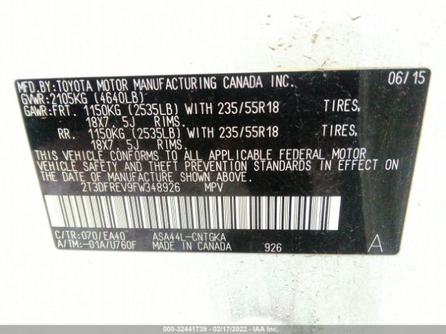 Photo 8 VIN: 2T3DFREV9FW348926 - TOYOTA RAV4 