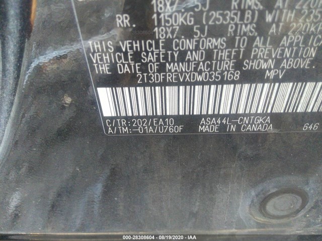 Photo 8 VIN: 2T3DFREVXDW035168 - TOYOTA RAV4 