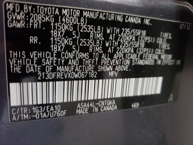 Photo 9 VIN: 2T3DFREVXDW067182 - TOYOTA RAV4 LIMIT 