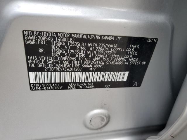 Photo 11 VIN: 2T3DFREVXEW201268 - TOYOTA RAV4 LIMIT 