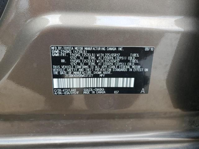 Photo 9 VIN: 2T3DK4DV0BW037377 - TOYOTA RAV4 LIMIT 