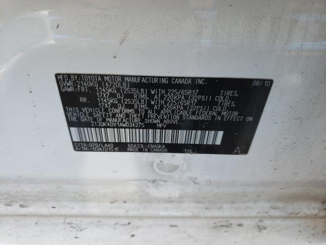 Photo 9 VIN: 2T3DK4DV1AW034275 - TOYOTA RAV4 LIMIT 