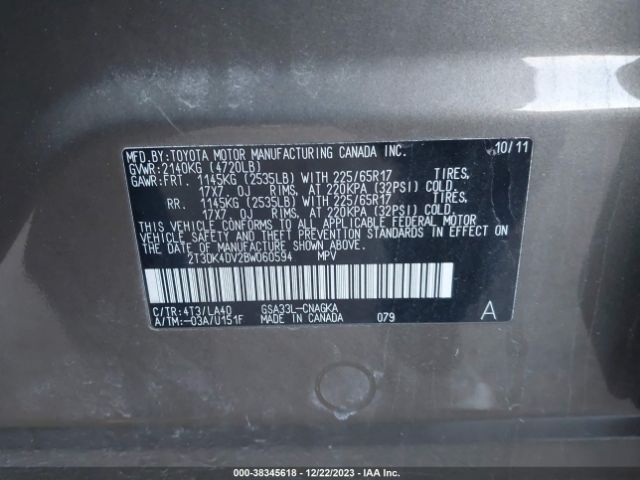 Photo 8 VIN: 2T3DK4DV2BW060594 - TOYOTA RAV4 