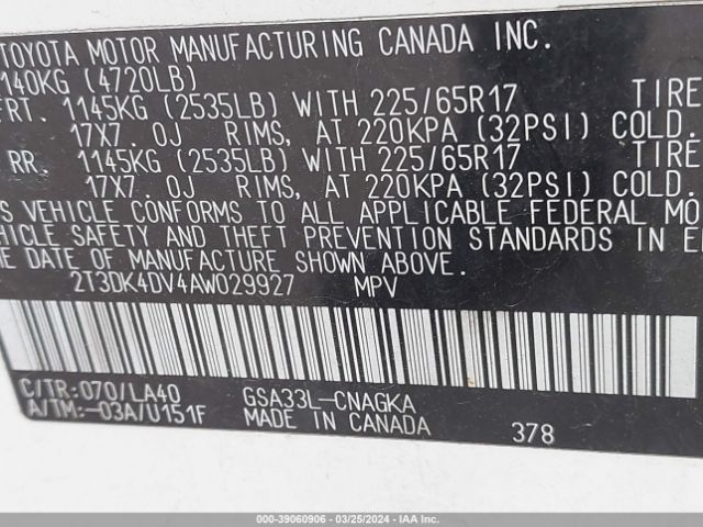 Photo 8 VIN: 2T3DK4DV4AW029927 - TOYOTA RAV4 