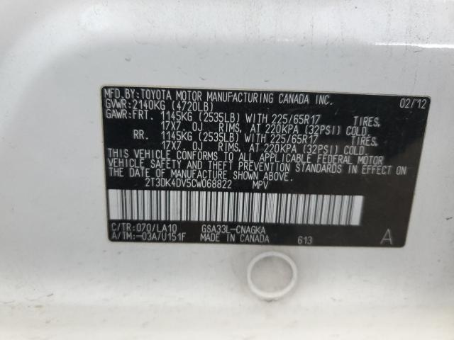 Photo 12 VIN: 2T3DK4DV5CW068822 - TOYOTA RAV4 LIMIT 