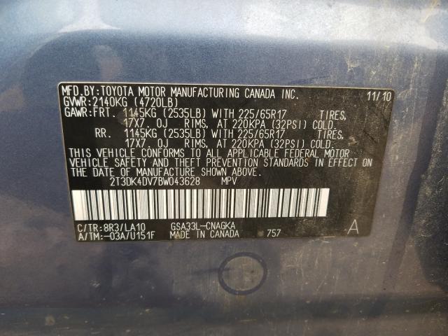 Photo 9 VIN: 2T3DK4DV7BW043628 - TOYOTA RAV4 LIMIT 