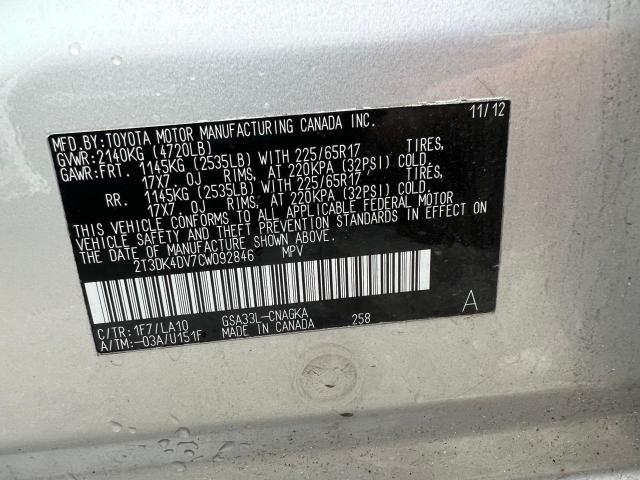 Photo 9 VIN: 2T3DK4DV7CW092846 - TOYOTA RAV4 LIMIT 