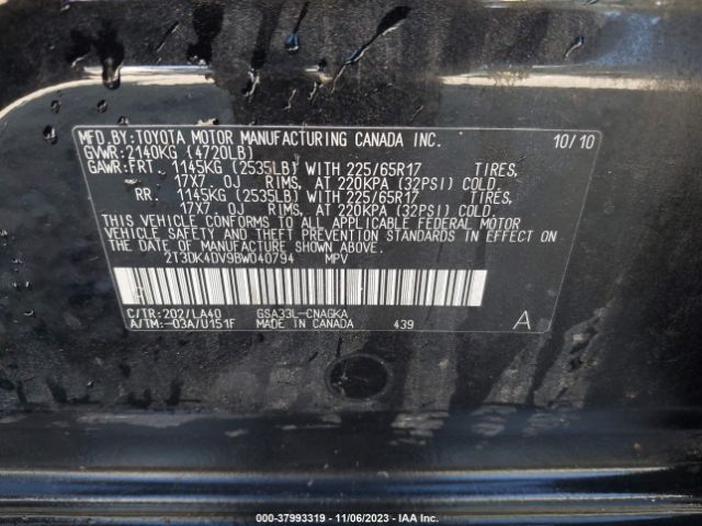 Photo 8 VIN: 2T3DK4DV9BW040794 - TOYOTA RAV4 